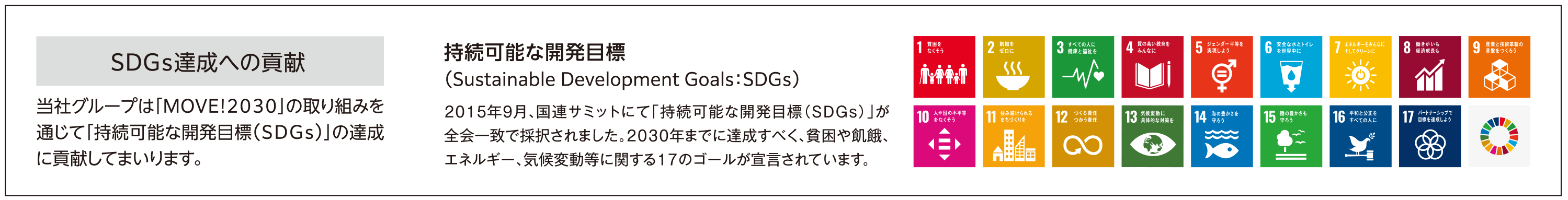 SDGs達成への貢献